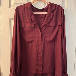 White House Black Market Deep Red Blouse